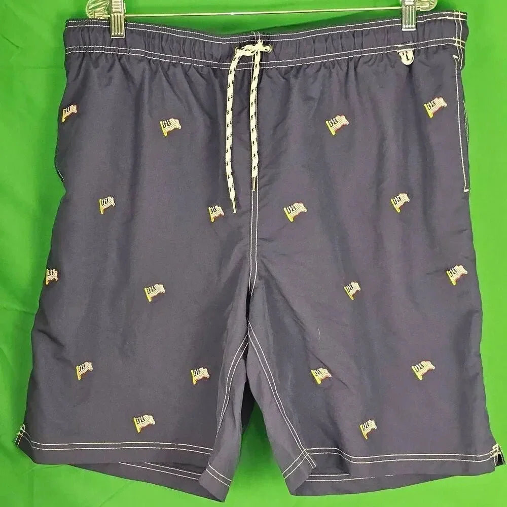Lands End‎ Mens Navy Blue USA Flag Swim Trunks Board Shorts XL 40 42